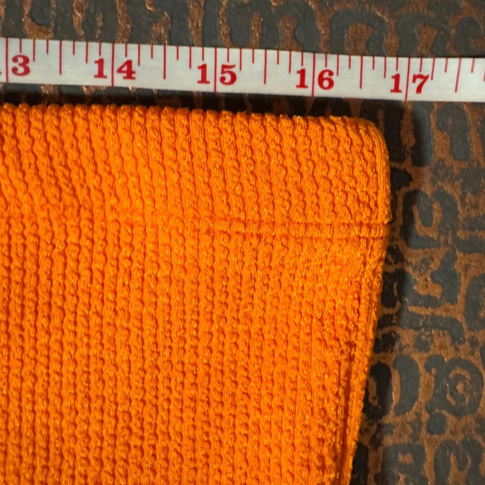 Vibrant Orange Square Cut Swim Trunks - Picture 7 of 8